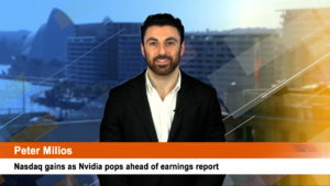 Nasdaq gains as Nvidia pops ahead of earnings report