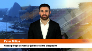 Nasdaq drops as weekly jobless claims disappoint