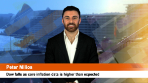 Dow falls as core inflation data is higher than expected