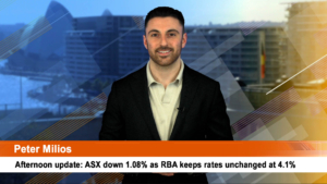 Afternoon update: ASX trading 1.08% lower as RBA keeps rates unchanged at 4.1%