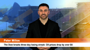 The Dow breaks three-day losing streak: Oil prices drop by over $5