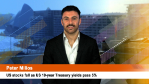 US stocks fall as US 10-year Treasury yields pass 5%