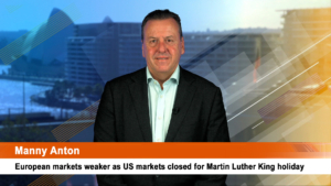 European markets weaker as US markets closed for Martin Luther King holiday