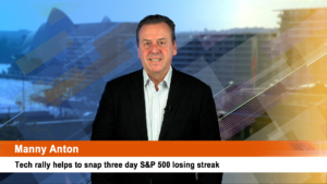 Tech rally helps to snap three day S&P 500 losing streak
